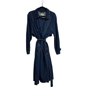 Universal Thread Blue Jean Trench Coat with Shawl Collar
